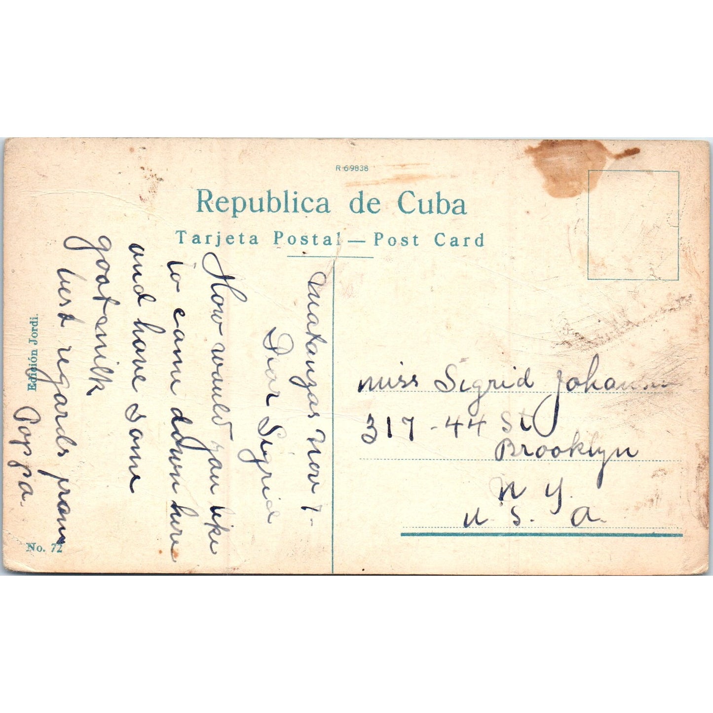 Chiva Grandera Nursing Goat - Havana Cuba Original Postcard P3-1