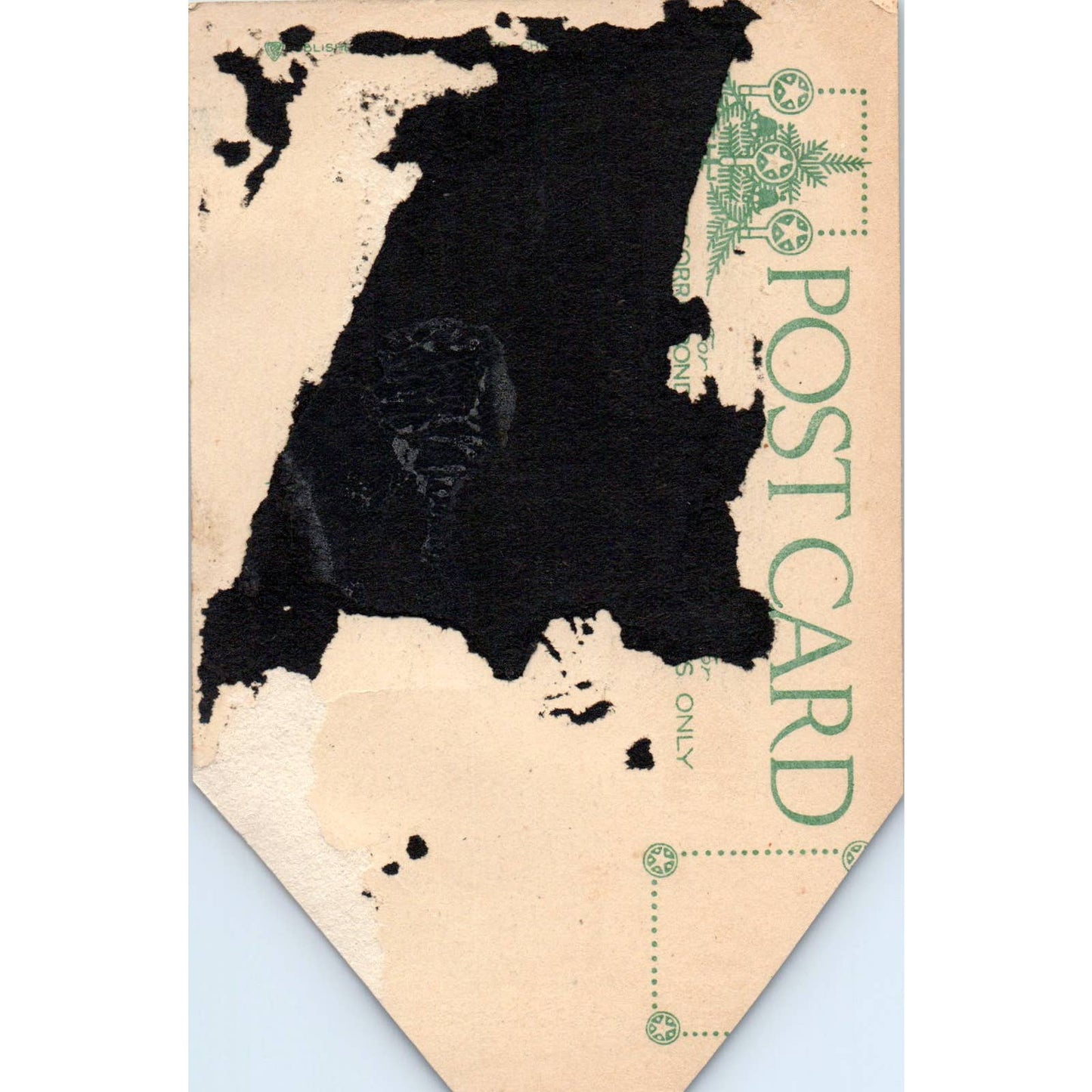 1920s Postcard Christmas Happy New Year Skaters Art Deco SE5