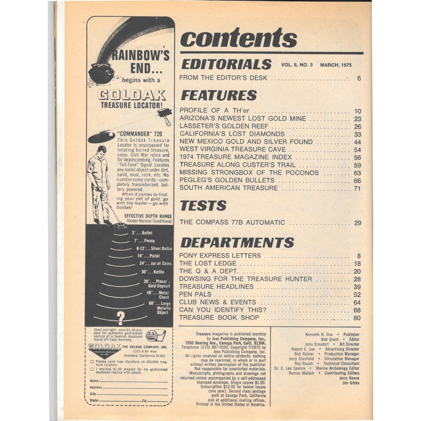 Treasure Magazine - Treasure Hunting Mining Metal Detecting March 1975 M4