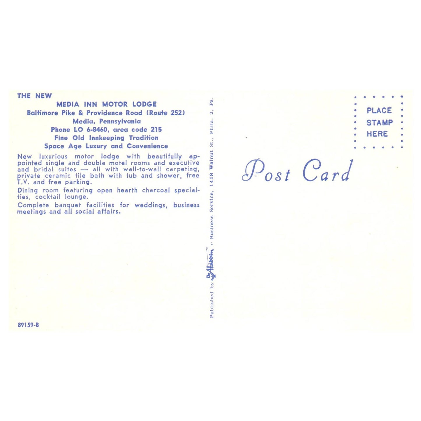 Vintage Postcard - Media Inn Motor Lodge Media Pennsylvania TJ7-1