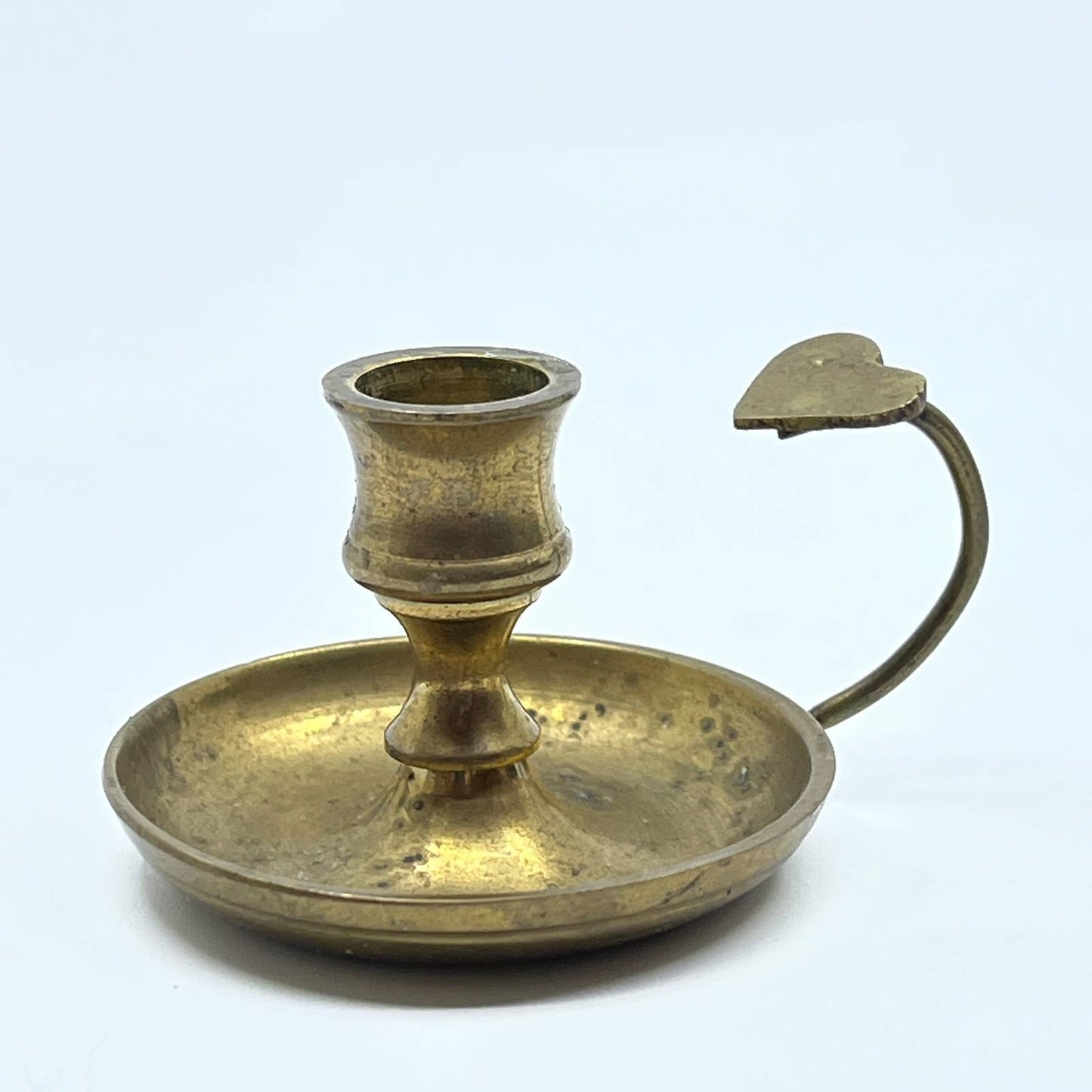 Vintage Brass Chamber Style Heart Finger Candlestick Holder SD8