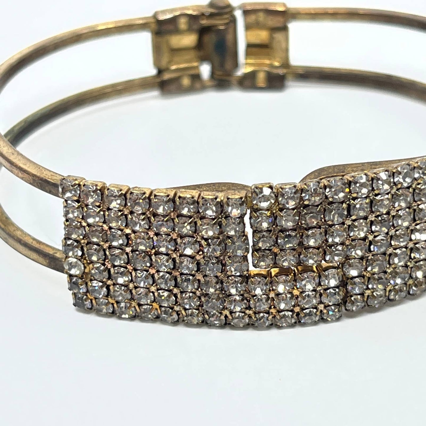 Vintage Retro Rhinestone Clamper Bangle Bracelet SD5