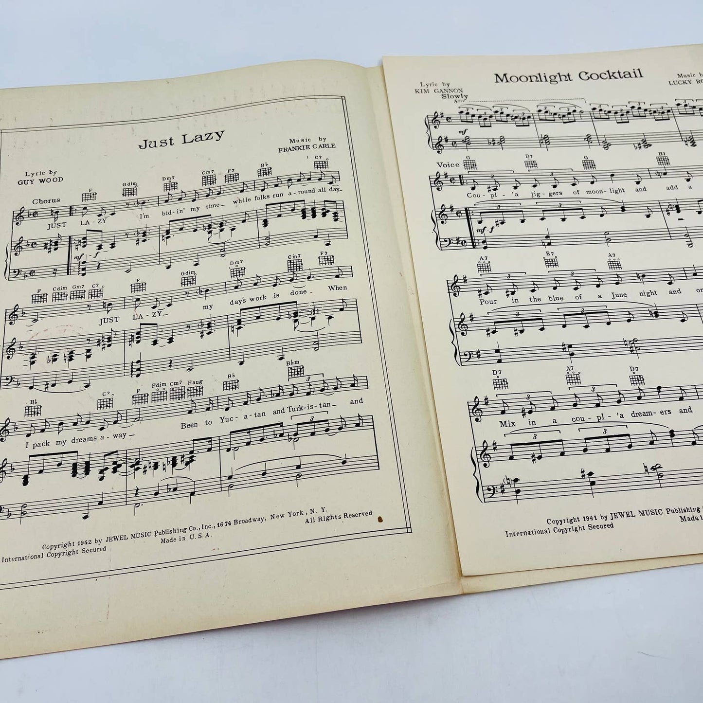 1942 Moonlight Cocktail GLENN MILLER Lucky Roberts Kim Gannon Sheet Music