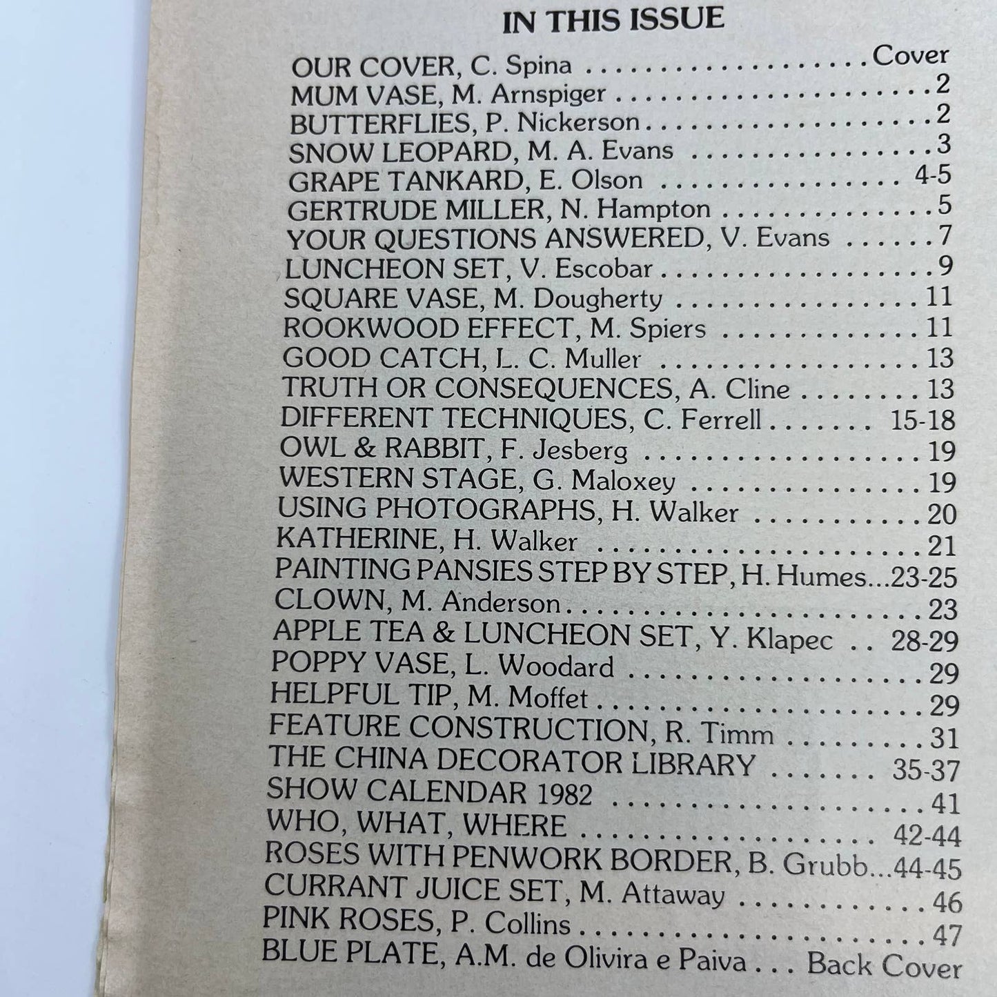 1982 July - The China Decorator Magazine - C. Spina TH8