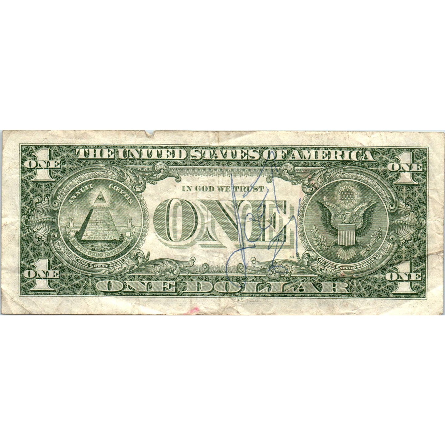 Vintage 1987 Dollar Bill Signed By ICE T SF3