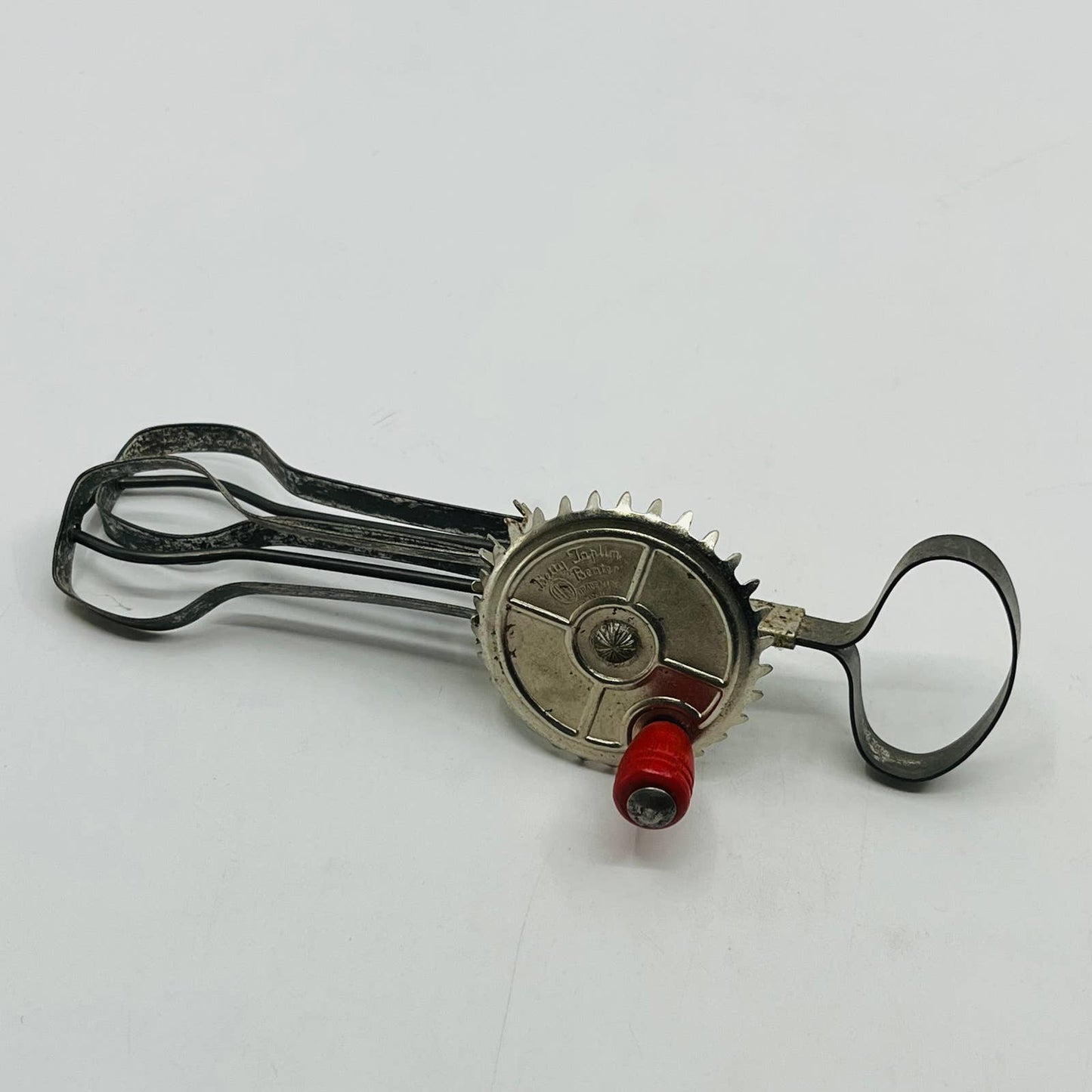 Vintage Toy Betty Taplin Egg Beater USA Mixer WORKS Red Wood Handle 5.5” TB6-1