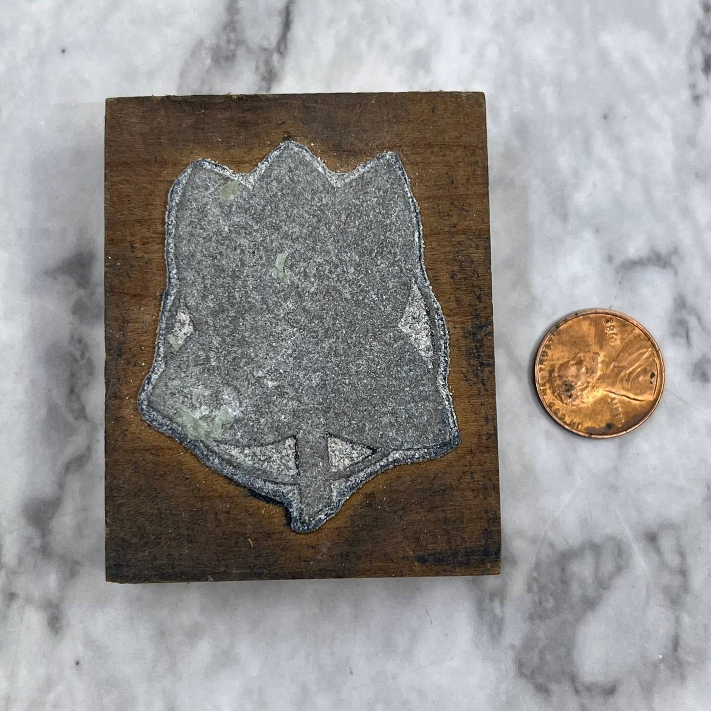 Vintage Printing Letterpress Printers Block Plate Lotus Flower TJ511