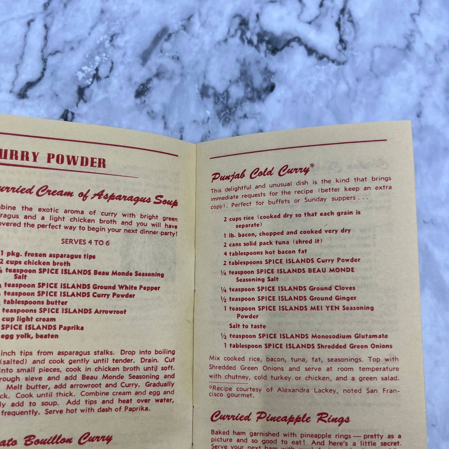 Spice Island Recipes 1952 Booklet 6.5 X 3.5 Inches Chart Spices Cookbook TJ4