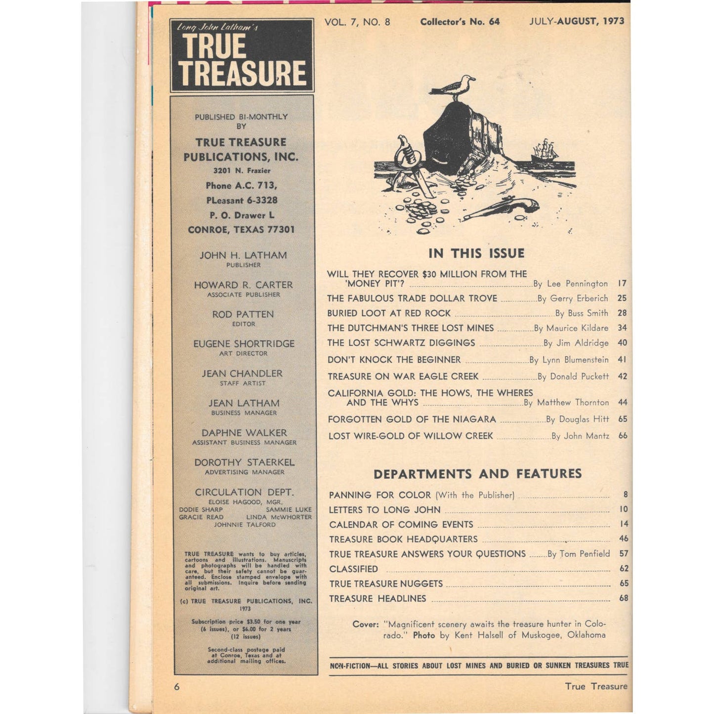Long John Latham's Treasure Magazine - Gold Mining Metal Detecting Aug 1973 M5