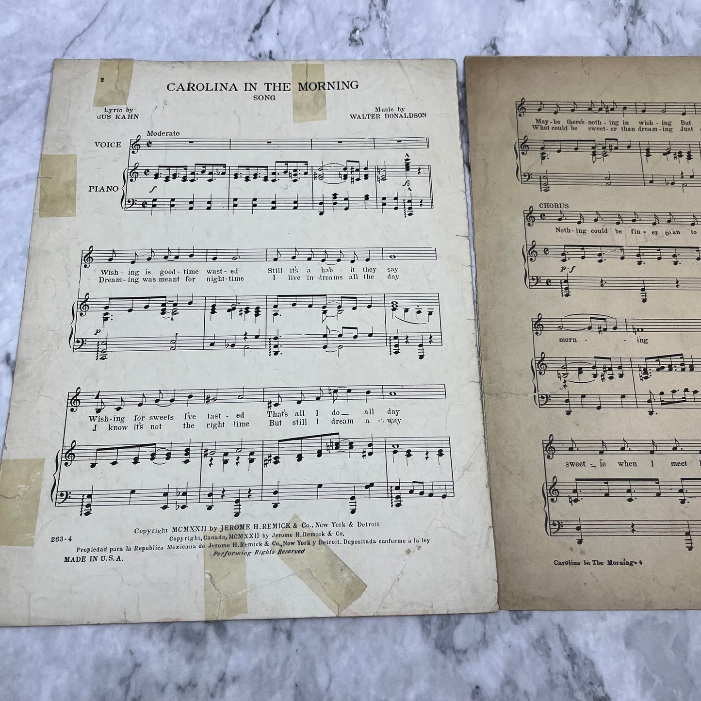 Carolina In The Morning 1922 Sheet Music Gus Kahn Walter Donaldson V38