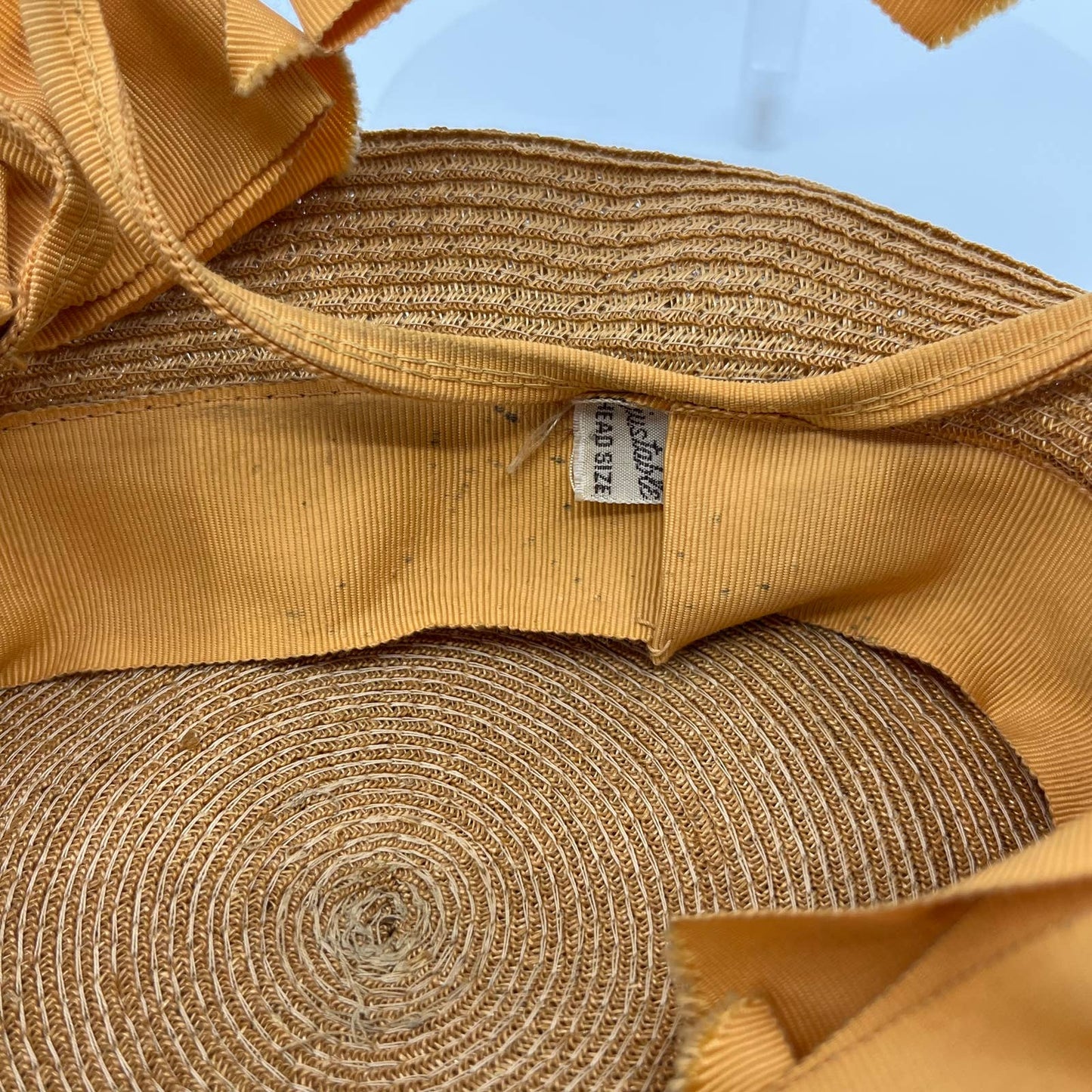 Vintage 1940s Orange Beanie Beret with Rear Bow Adjustable HB1