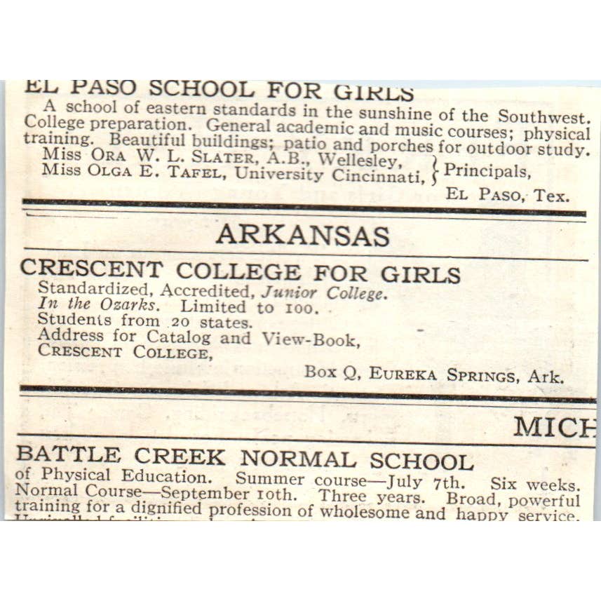 c1920 Harper's Ad - Ferry Hall for Girls Eloise R. Tremain Lake Forest EA3