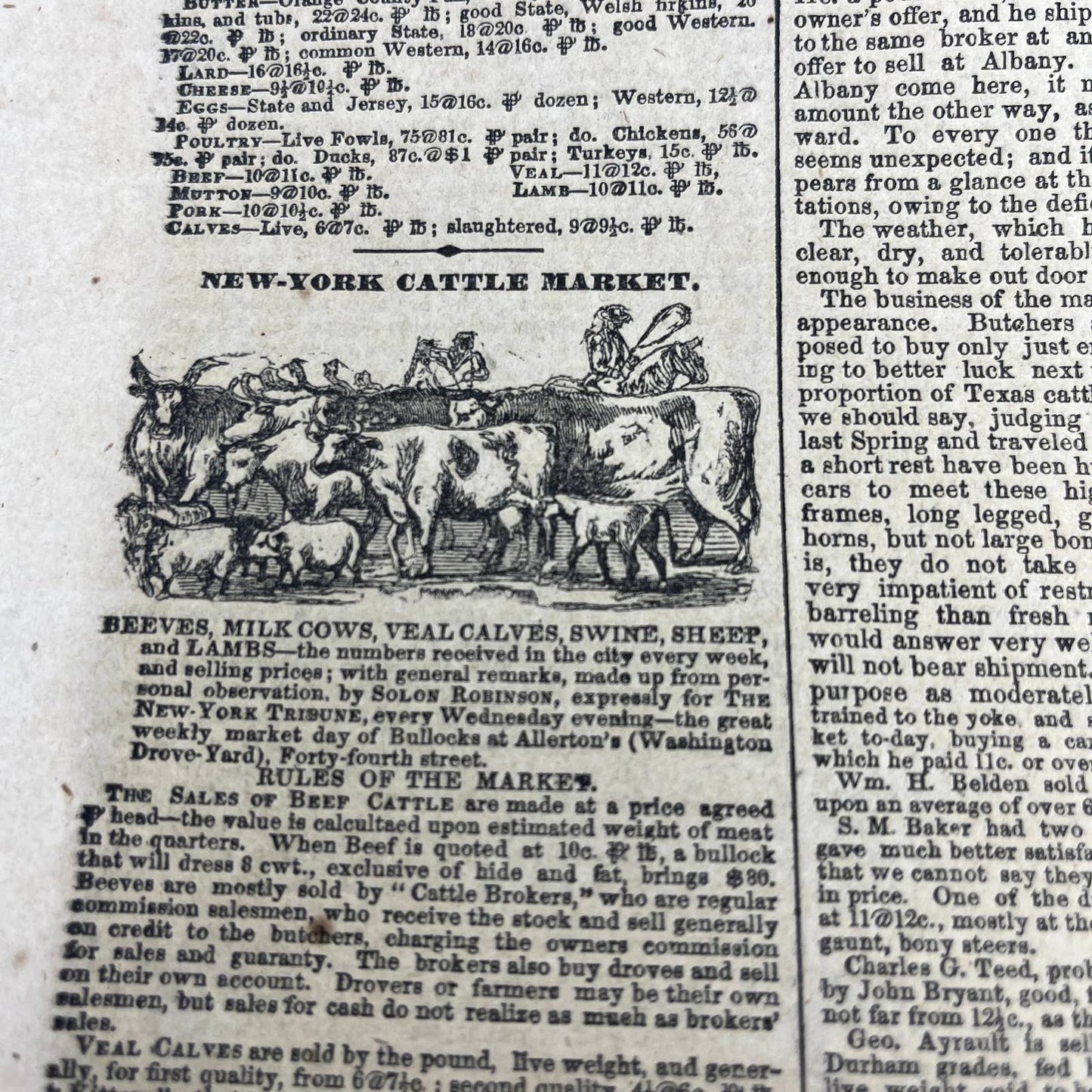 1857 Aug 29 Original New York Tribune - Whig State Slavery Vote FL4