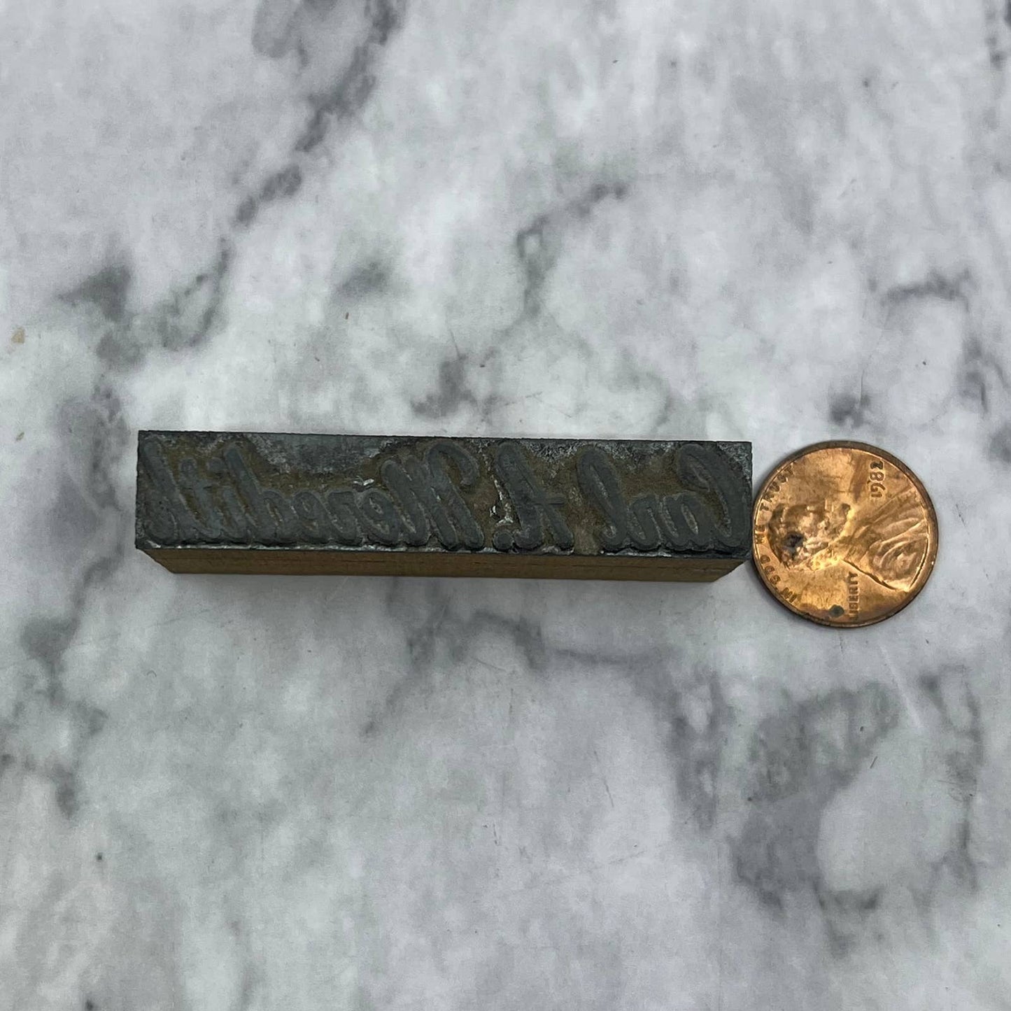 Vintage Printing Letterpress Printers Block Plate Carl A. Meredith TJ51
