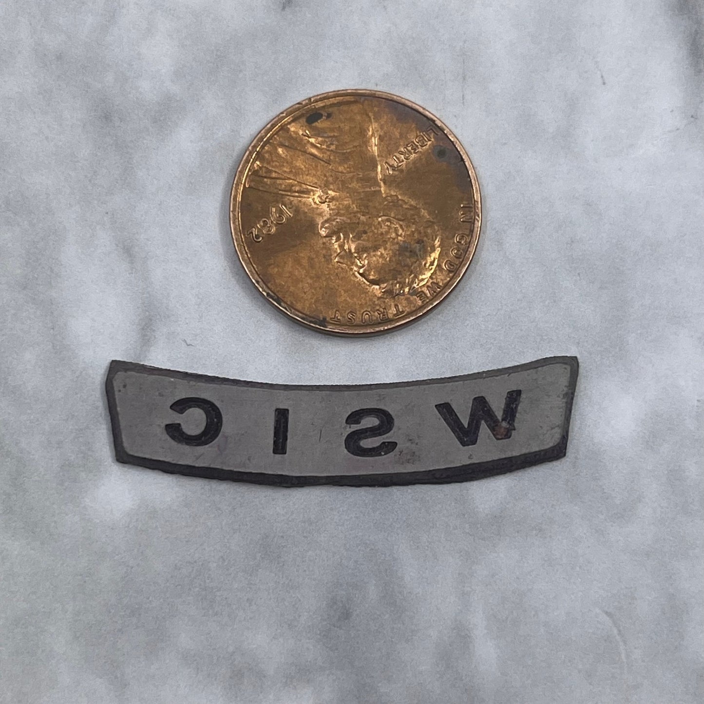 Vintage Letterpress Printers Block Plate TV Radio Call Letters WSIC SE842