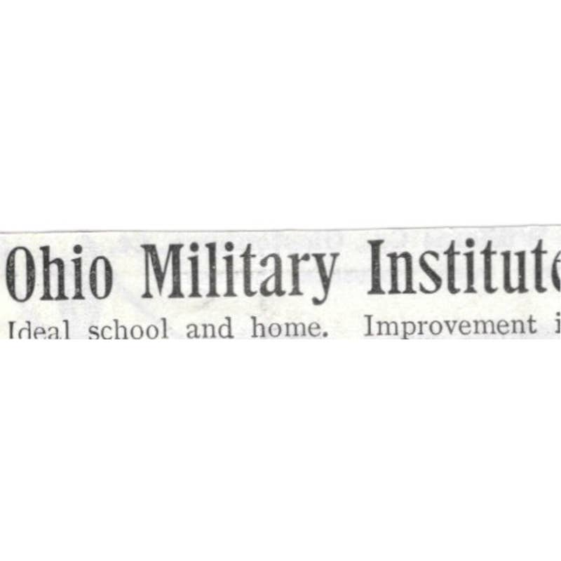 Ohio Military Institute College Hill Cincinnati John Hugh Ely - 1903 Ad TJ8-7-3