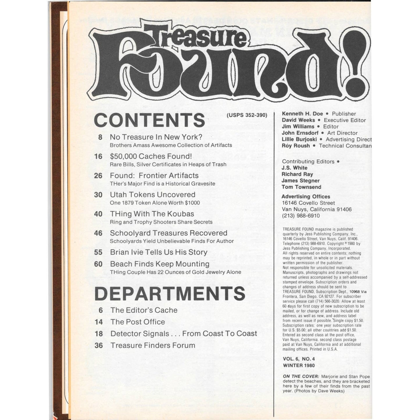 Treasure Found Magazine - Treasure Hunting Gold Metal Detecting Winter 1980 M4