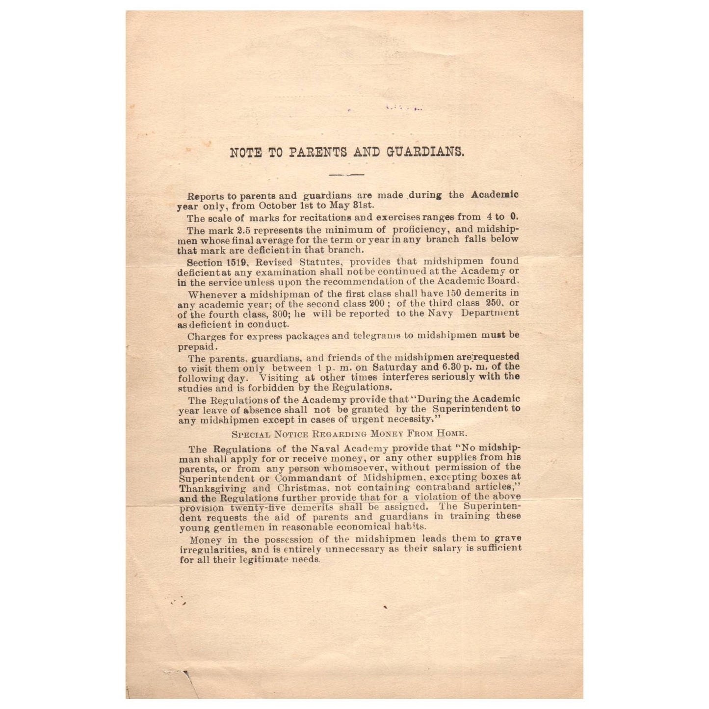 1917 Mar WWI Era US Naval Academy Midshipman JGM Stone Report Card EW Eberle AC9