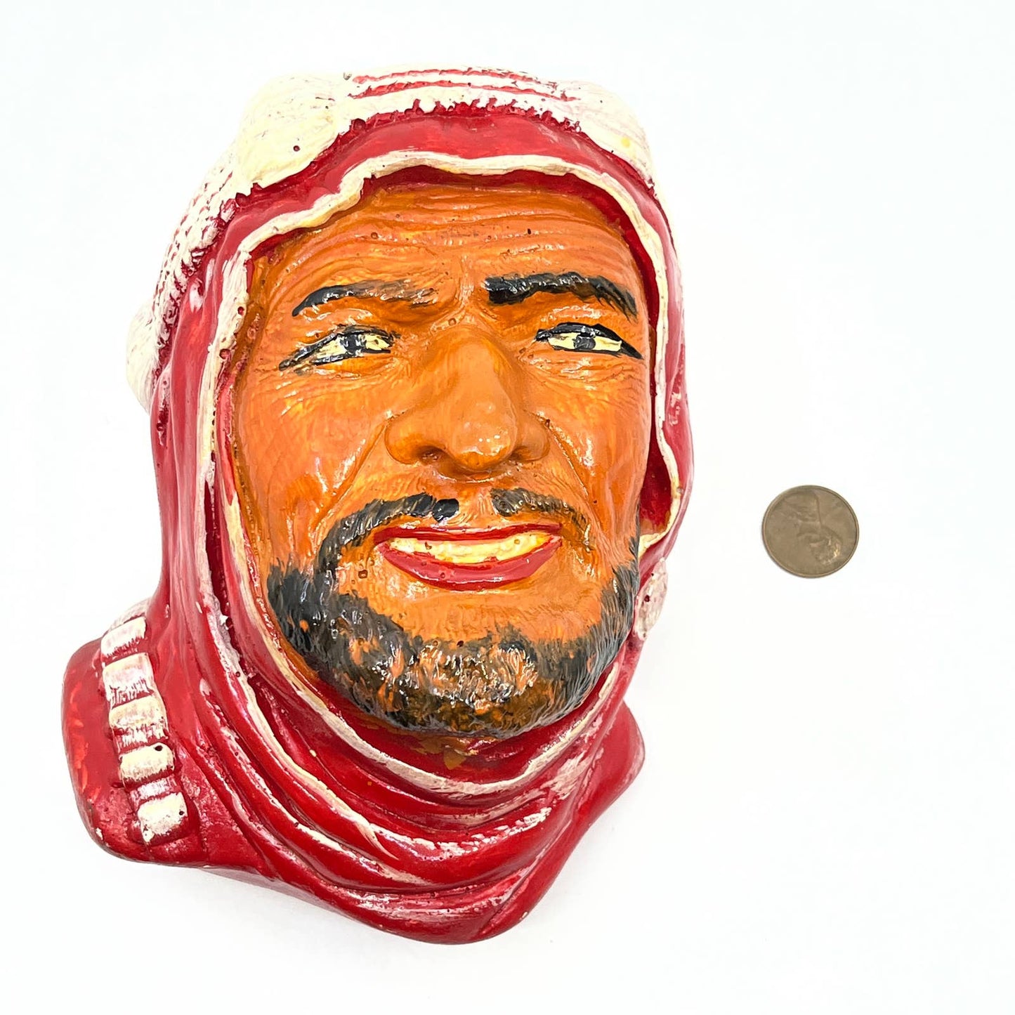 Vintage Bossons Chalkware Head Moroccan Man Hand Painted TC8