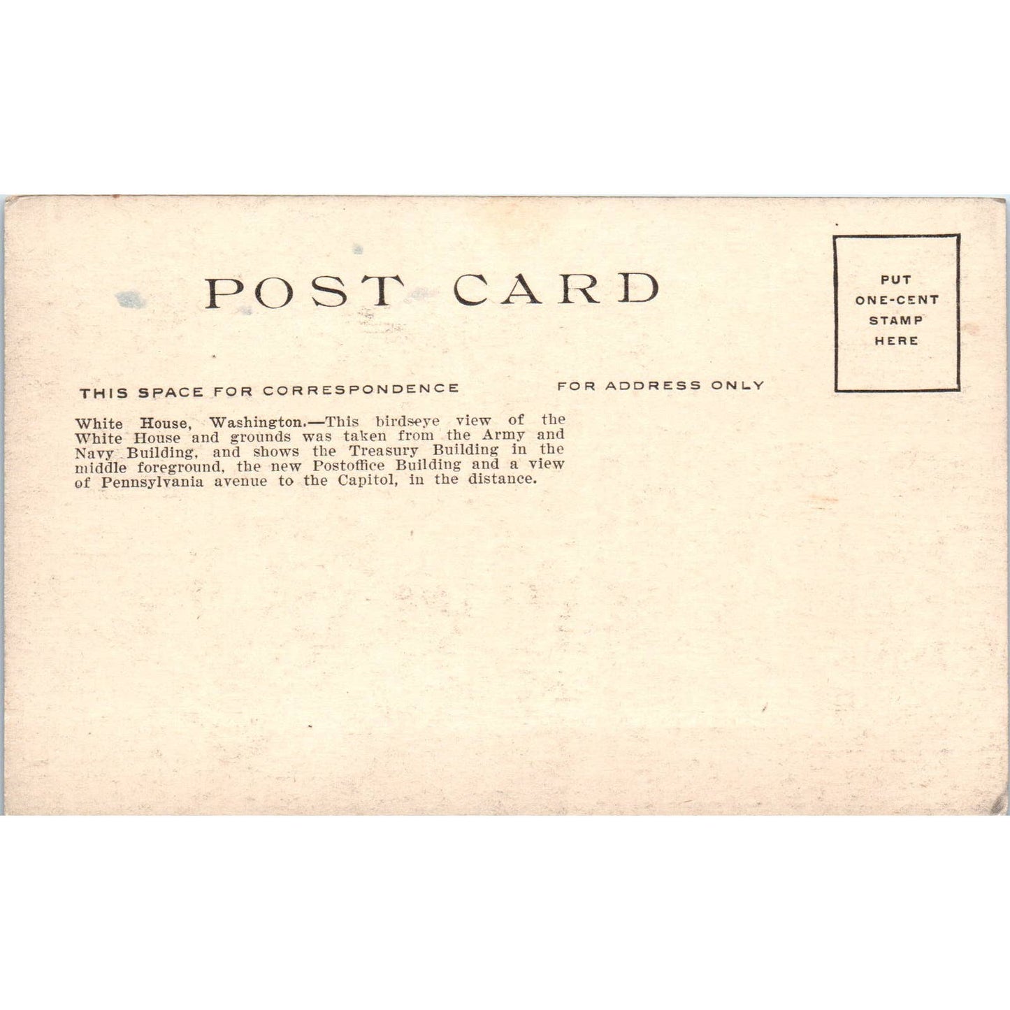 White House, Washington DC c1910 Original Postcard TK1-24