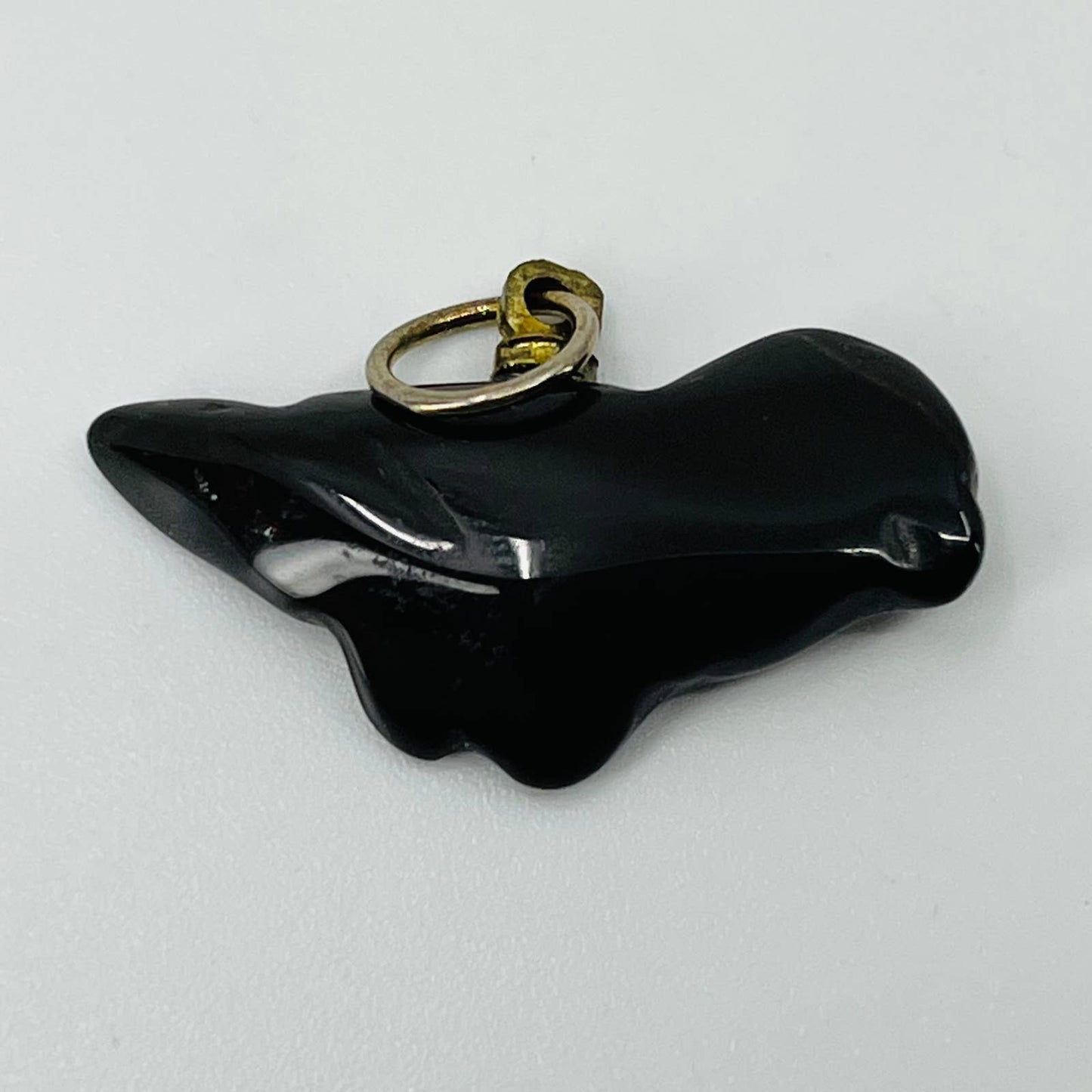 Vintage Dark Polished Stone Sea Lion Seal Figure Charm SB3
