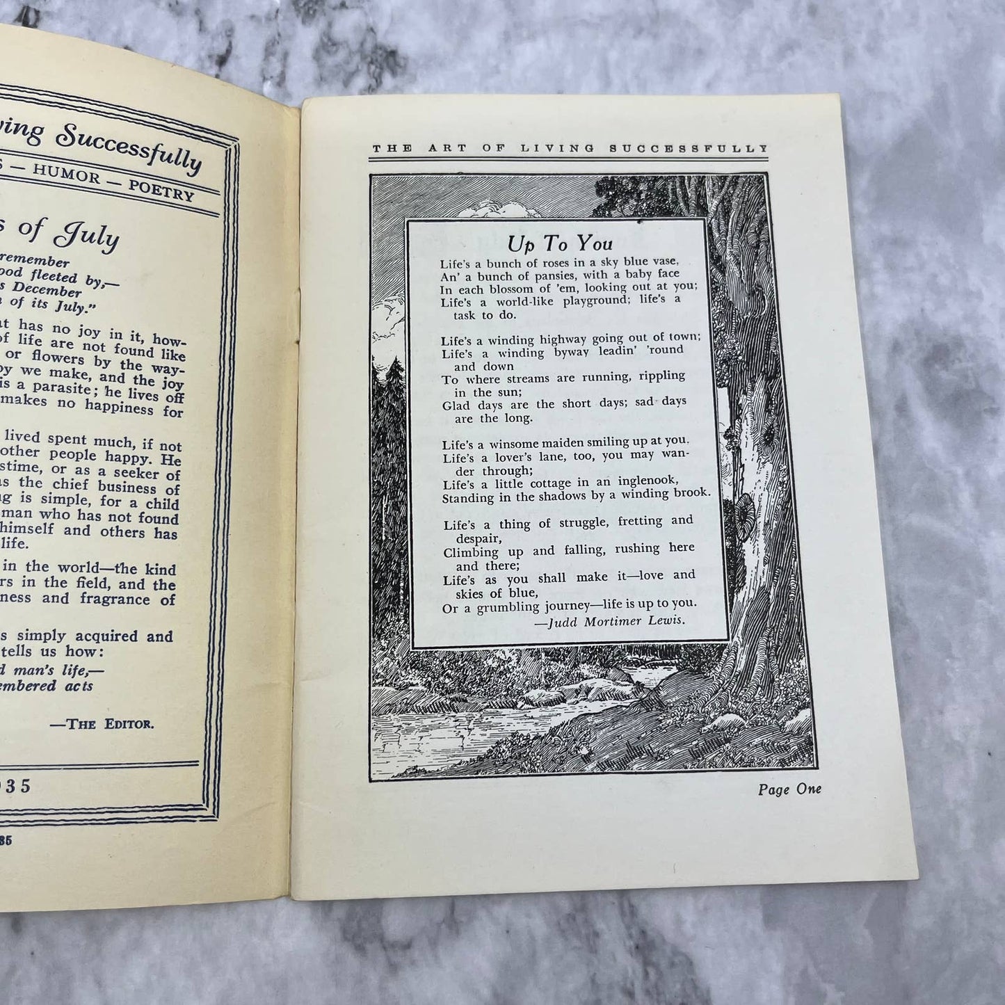 1935 July The Art of Living Successfully A Digest of Wit and Wisdom Booklet TH1