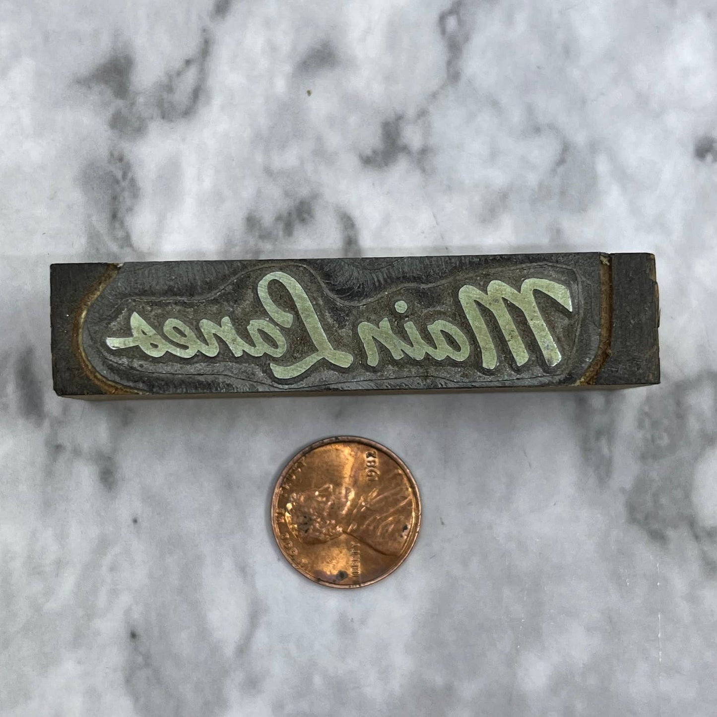 Vintage Printing Letterpress Printers Block Plate Main Lanes Bowling TJ510