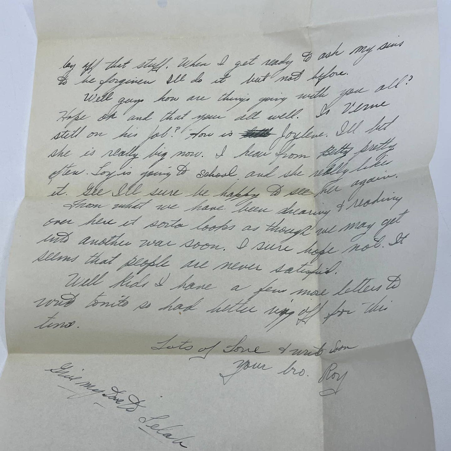 1946 WWII Letter Corp LeRoy O. Hogsett USMC Peking China - Mr & Mrs Verne KS AC2