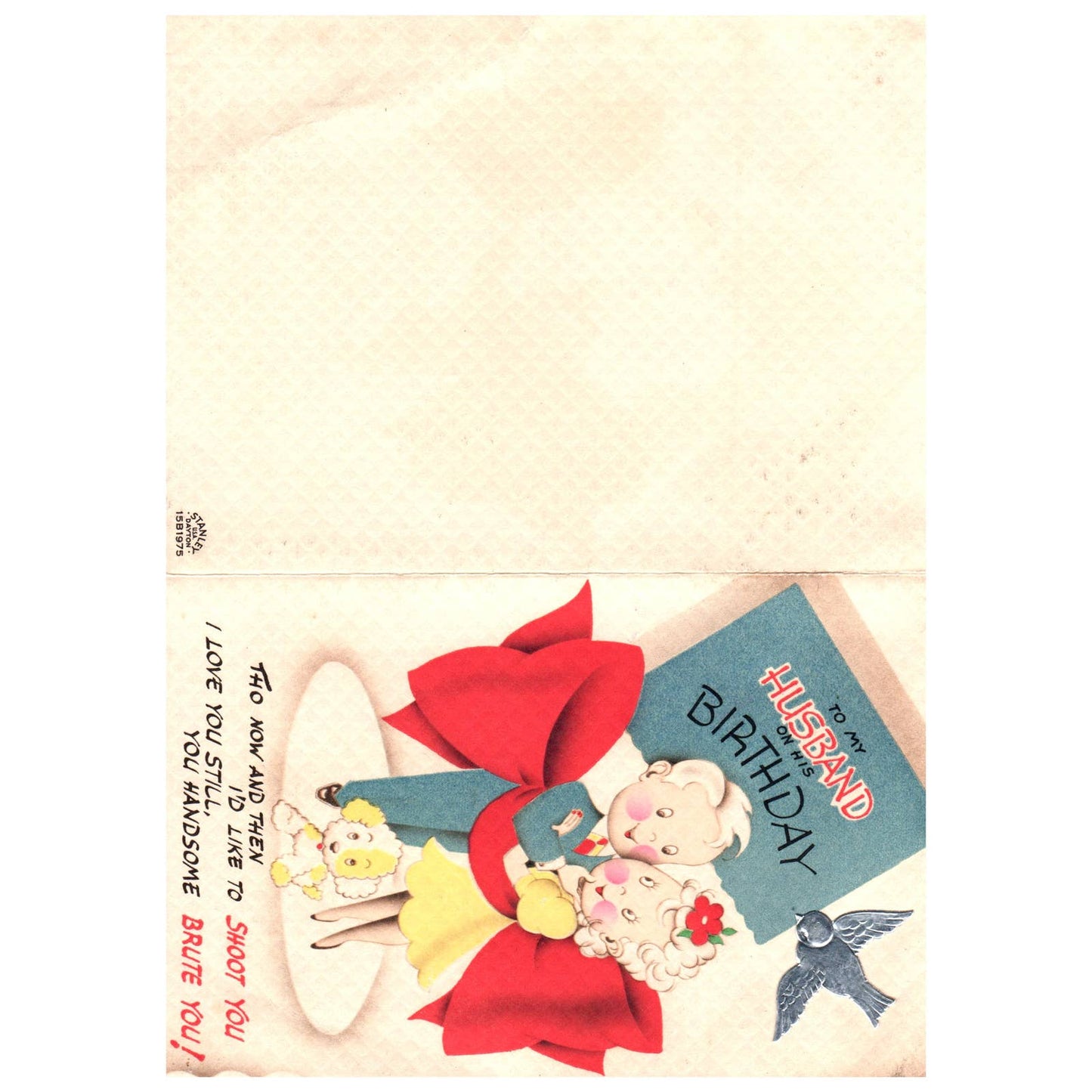 Vintage Greeting Card Husband Birthday Humor - Stanley TJ8-7