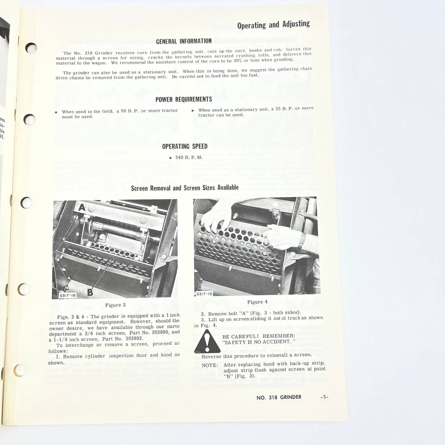 Original 1974 New Idea Operator's Manual G-103 No. 318 Grinder TB9