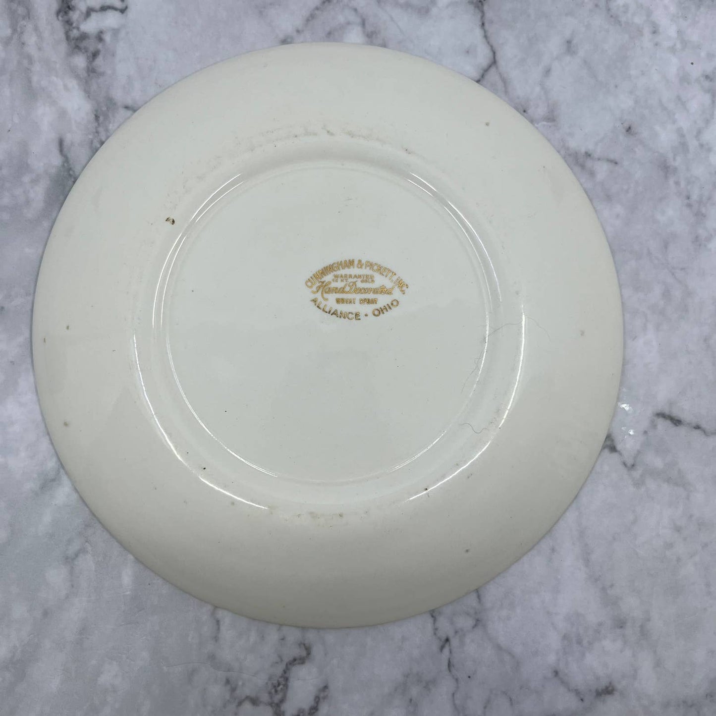 Vtg Cunningham & Pickett China 7.25" Salad Plate Wheat Spray 22k Gold Trim TA1