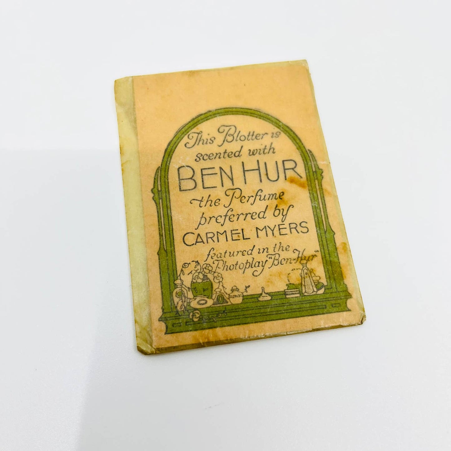 Art Deco Design BEN HUR Scented Perfume Blotter Card in Wrapper Carmel Myers SC1