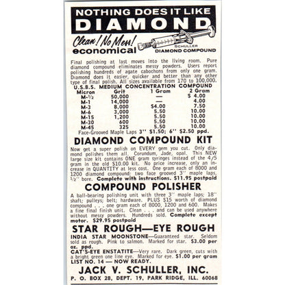 Jack V. Schuller Inc Diamond Compound Park Ridge IL 1964 Magazine Ad AB6-M2