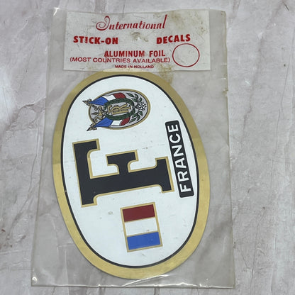 Vintage France Weatherproof Aluminum Foil Stick-On Decal NOS NEW SF4