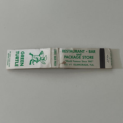 Green Turtle Inn Restaurant Islamorada Florida Slim Vintage Matchbook SC4-R7