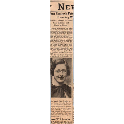 Drs E.D. Plass, E.L. Stevens Gynecology 1935 Minneapolis Journal Article AE7-N4