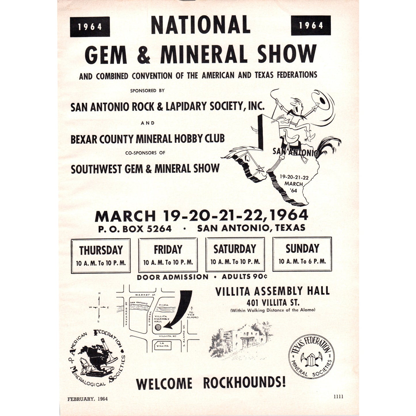 National Gem & Mineral Show San Antonio Texas 1964 Magazine Ad AB6-D18