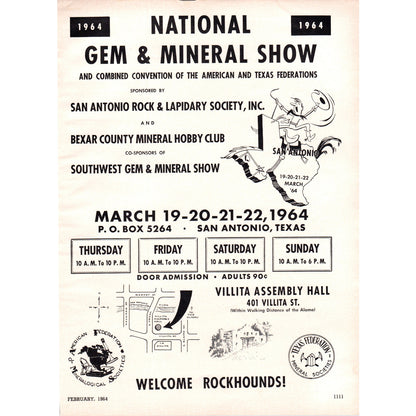 National Gem & Mineral Show San Antonio Texas 1964 Magazine Ad AB6-D18