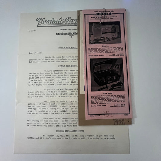 Harry J. Reed Heatade Appliances Inc Steubenville OH Vintage Advertising K22