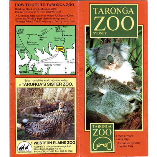 Vintage Taronga Zoo Sydney Australia Fold Out Travel Brochure TH2-O2