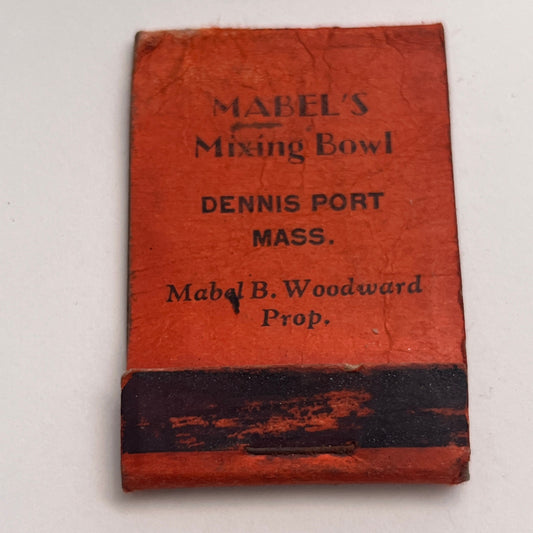 Mabel's Mixing Bowl Dennis Port MA Mabel B Woodward Vtg Matchbook Cover TB8-MB-7