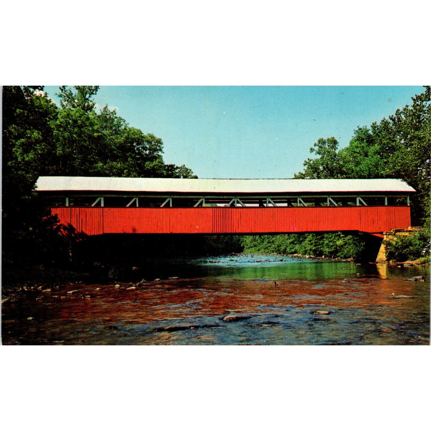 Lower Humbert Bridge Kingwood Pennsylvania Covered Bridge Postcard PB13