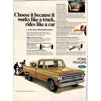 1965 Ford F250 Gold Pickup Truck Automobile Car - Vintage Magazine Ad D20