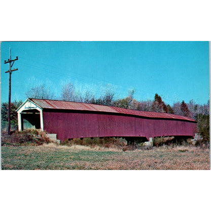 Jeffries Ford Bridge Burr Truss Parke County Vintage Covered Bridge Postcard PD3