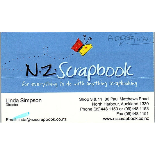 Linda Simpson NZ Scrapbook North Harbour Auckland Vintage Business Card SC9-B9