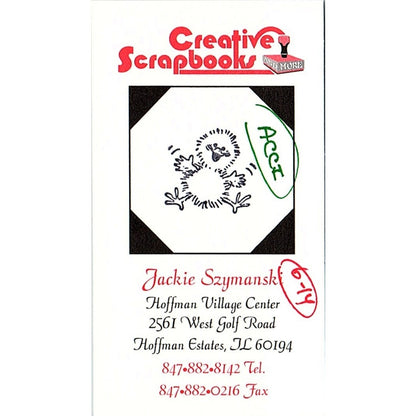 Creative Scrapbooks Jackie Szymanski Hoffman Estates IL Vtg Business Card SC9-B9