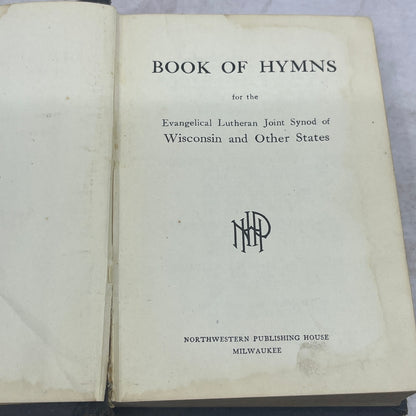 Vtg Book of Hymns for the Evangelical Lutheran Joint Synod of Wisconsin TB6-SB