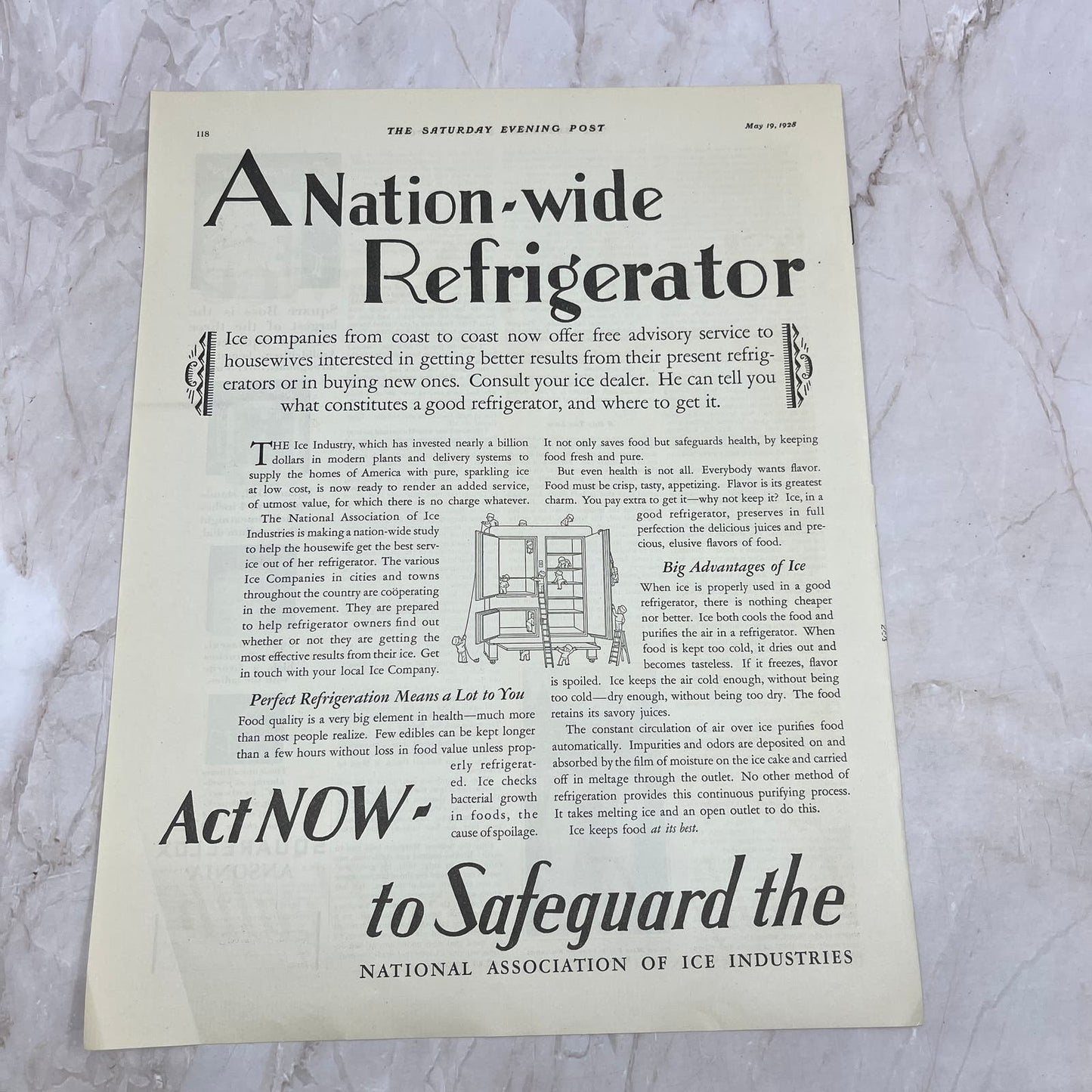 National Association of Ice Industries Refrigerators 1928 Advertisement FL6-8
