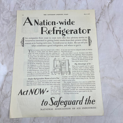 National Association of Ice Industries Refrigerators 1928 Advertisement FL6-8