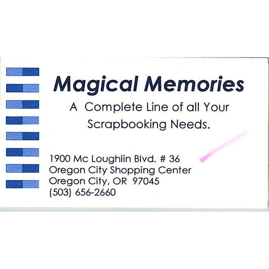 Magical Memories Scrapbooking Oregon City OR Vintage Business Card SC9-B10